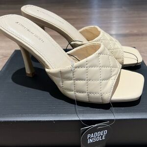 Faux-Leather Quilted Band Heel